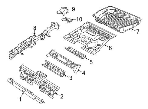 2021 Chrysler Voyager Rear Floor & Rails Diagram