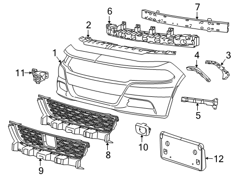 2023 Dodge Charger Bumper & Components - Front Diagram 1