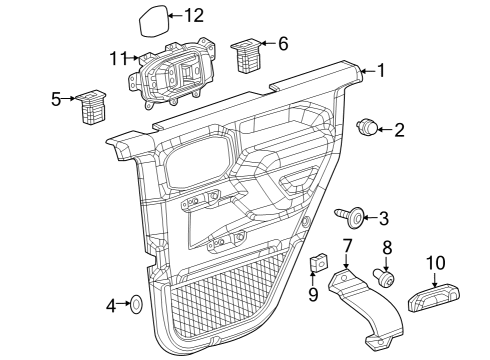 2022 Jeep Gladiator Interior Trim - Rear Door Diagram 1