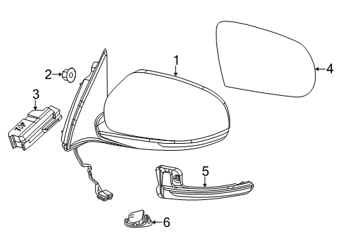 2020 Jeep Cherokee OUTSIDE REARVIEW Diagram for 7KT72XS9AA