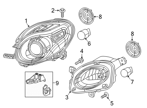 Bulb-Headlamp Diagram for 68093595AA