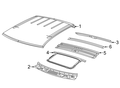 2022 Ram 1500 Classic Roof & Components Diagram 1