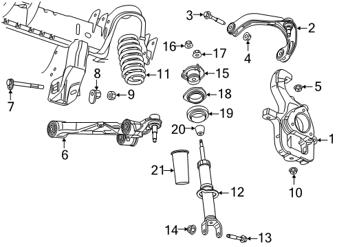 2022 Ram 1500 Suspension Components, Lower Control Arm, Upper Control Arm, Ride Control, Stabilizer Bar Diagram 3