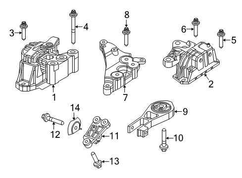 2021 Ram ProMaster City Engine & Trans Mounting Diagram