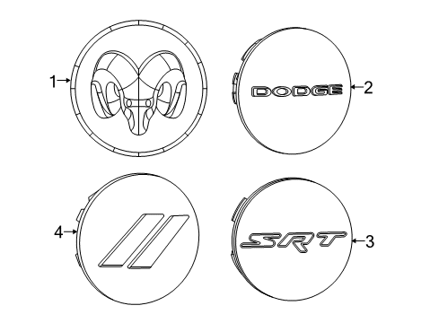 2023 Dodge Challenger Wheel Covers & Trim Diagram