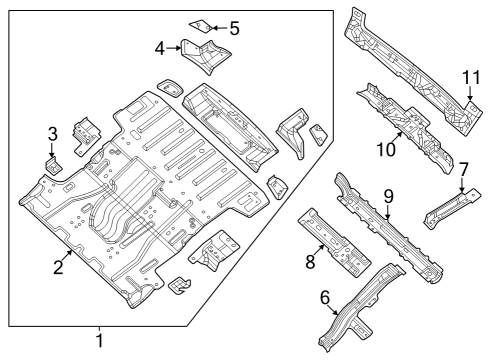 2023 Jeep Grand Wagoneer CROSSMEMB-Rear Floor Diagram for 68425001AB