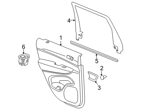 2022 Dodge Durango Interior Trim - Rear Door Diagram