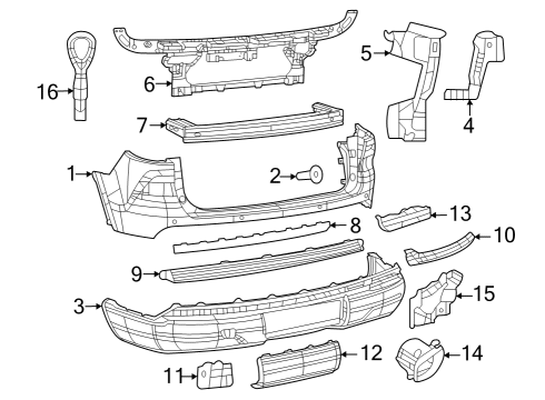 2024 Jeep Grand Cherokee FASCIA-REAR LOWER Diagram for 68581157AA