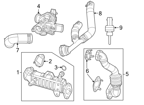 2024 Jeep Grand Cherokee TUBE-EGR VALVE TO INTAKE MANIFOL Diagram for 68441033AB