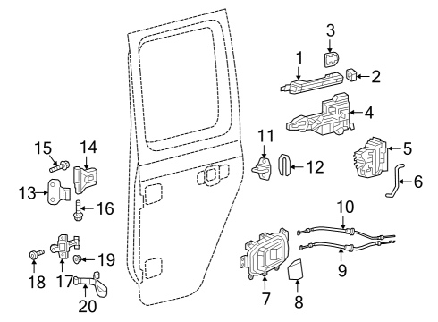 2021 Jeep Wrangler DOOR HANDLE Diagram for 68290826AG