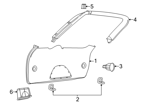 2022 Jeep Grand Cherokee WK Interior Trim - Lift Gate Diagram