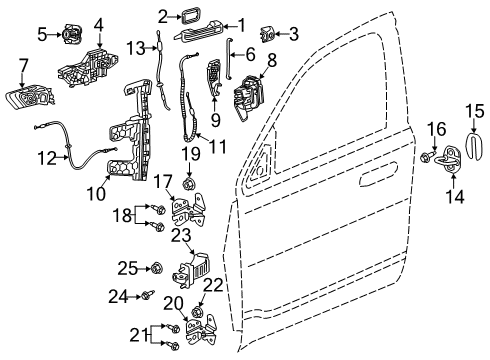 2022 Ram 1500 Door Handle Diagram for 68302784AG