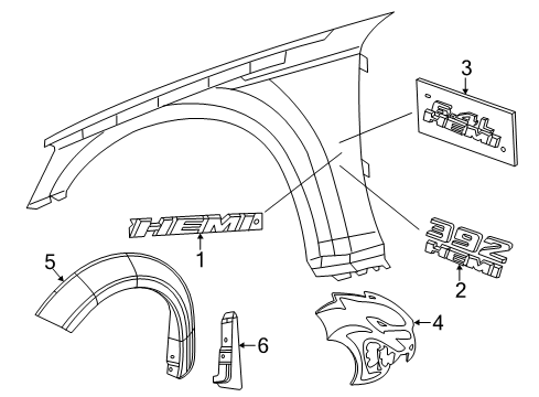 2023 Dodge Charger Exterior Trim - Fender Diagram