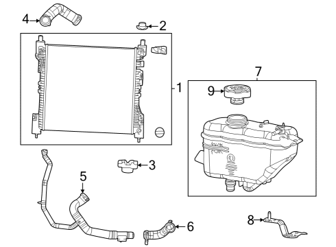 2022 Jeep Grand Cherokee Radiator & Components Diagram 4