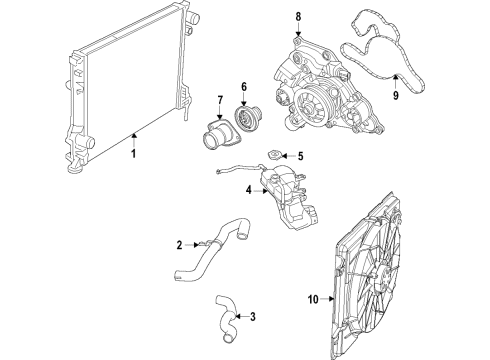 2022 Jeep Wrangler Radiator Cooling Diagram for 68518025AA