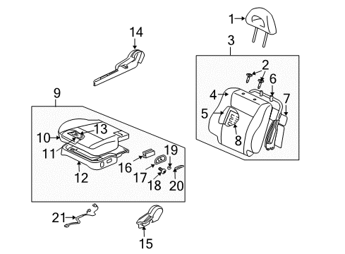 Cover-Front Seat Back Diagram for MR646557