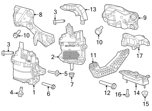 2023 Jeep Grand Wagoneer L Engine & Trans Mounting Diagram 2