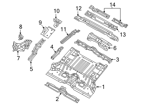 2023 Jeep Wrangler CROSSMEMB-FLOOR PAN Diagram for 68535408AA