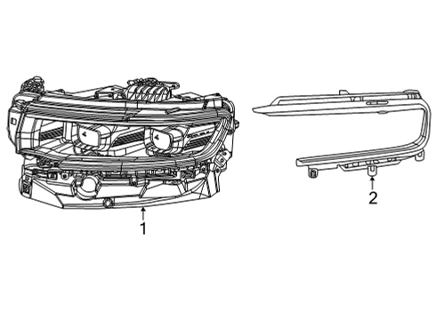 2023 Jeep Grand Wagoneer L Headlamps Diagram