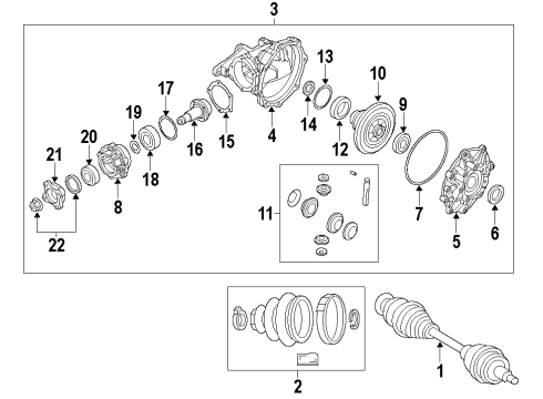 2021 Chrysler 300 Front Axle, Axle Shafts & Joints, Differential, Drive Axles, Propeller Shaft Diagram