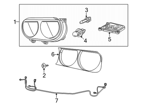 2017 Dodge Challenger Headlamp Assembly Diagram for 68378877AB