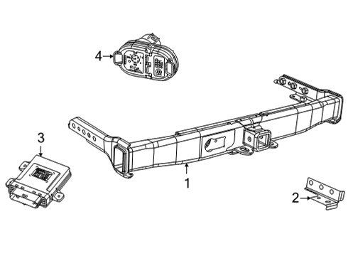 2023 Jeep Grand Cherokee L Trailer Hitch Components Diagram 1