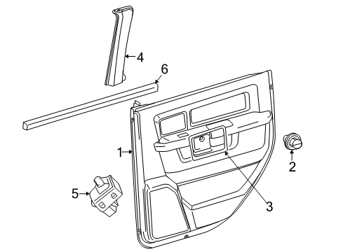 2022 Ram 1500 Classic Interior Trim - Rear Door Diagram 2