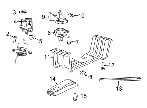 2022 Dodge Durango Engine & Trans Mounting Diagram 1