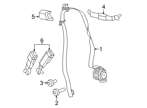 2021 Jeep Wrangler Belt Assembly-2ND Rear Center Diagram for 6SY61TX7AC