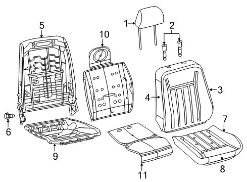 2023 Chrysler 300 Front Seat Components Diagram 3