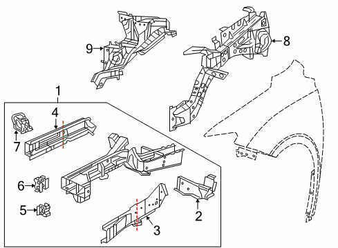 2021 Chrysler Voyager Structural Components & Rails Diagram