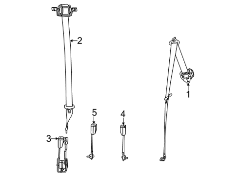 2023 Jeep Grand Wagoneer L Third Row Seat Belts Diagram