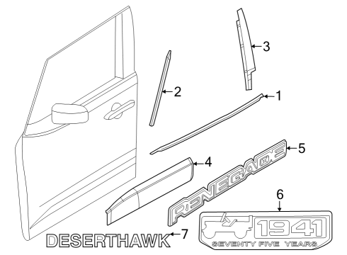 2016 Jeep Renegade MOLDING-FRONT DOOR Diagram for 7SR49LXHAA