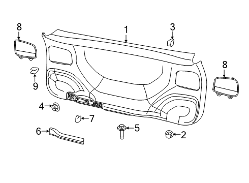 2022 Jeep Cherokee Interior Trim - Lift Gate Diagram