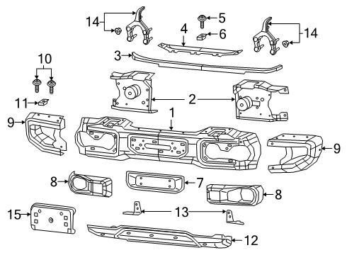 2022 Jeep Gladiator Bumper & Components - Front Diagram 4