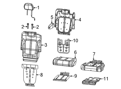 2023 Jeep Grand Cherokee L ARMREST-Second Row Diagram for 6XS381X7AC