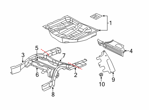 2023 Dodge Charger Rear Floor & Rails Diagram