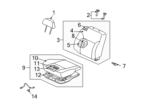 Seat Back-Front Seat Diagram for MR958564HA