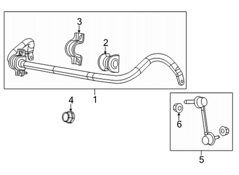 2023 Dodge Durango Stabilizer Bar & Components - Front Diagram