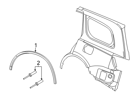 2022 Dodge Durango Exterior Trim - Quarter Panel Diagram