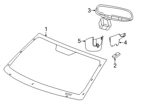 2023 Jeep Cherokee Glass - Windshield Diagram