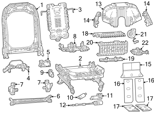 2022 Jeep Wagoneer ADJUSTER-SEAT Diagram for 68417816AB