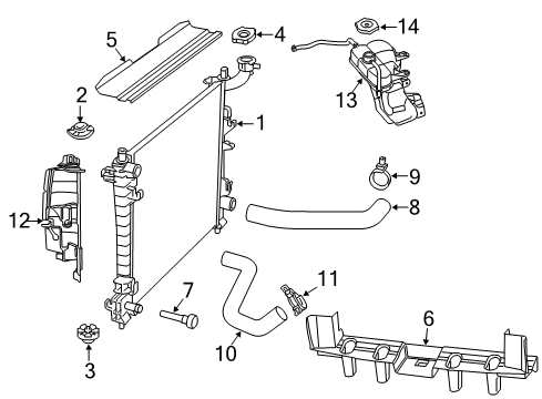 2022 Jeep Grand Cherokee WK Radiator & Components Diagram