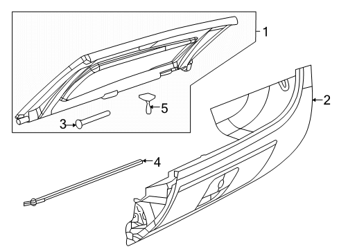 2015 Ram ProMaster 1500 GLOVE BOX-INSTRUMENT PANEL Diagram for 5RA45JXWAD