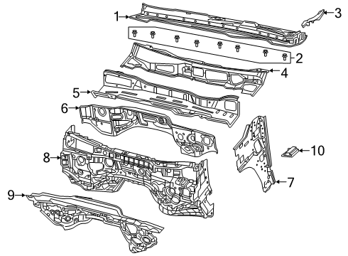 2022 Ram 1500 Cab Cowl Diagram 1