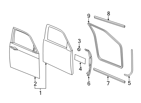 2023 Chrysler 300 Door & Components Diagram 1