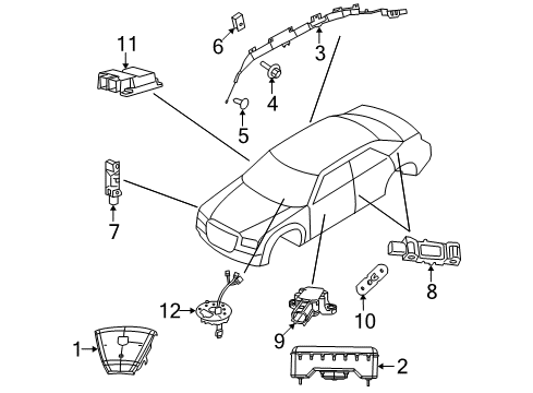 2019 Dodge Challenger AIR BAG-SIDE CURTAIN Diagram for 68448475AE