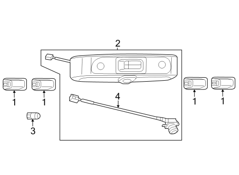 2023 Ram ProMaster 1500 Roof Lamps Diagram 1