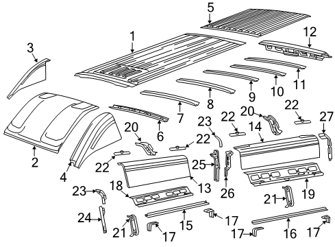 2022 Ram ProMaster 1500 Roof & Components Diagram 4