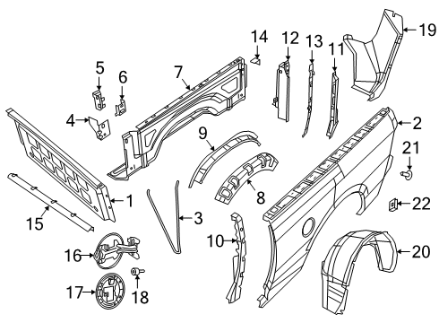 2022 Ram 2500 Front & Side Panels Diagram 3